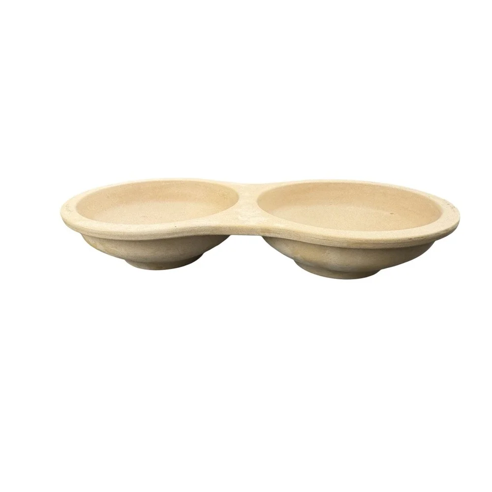 Pampered Chef‎ Tan Stoneware Double Round Baker Made in USA 1368